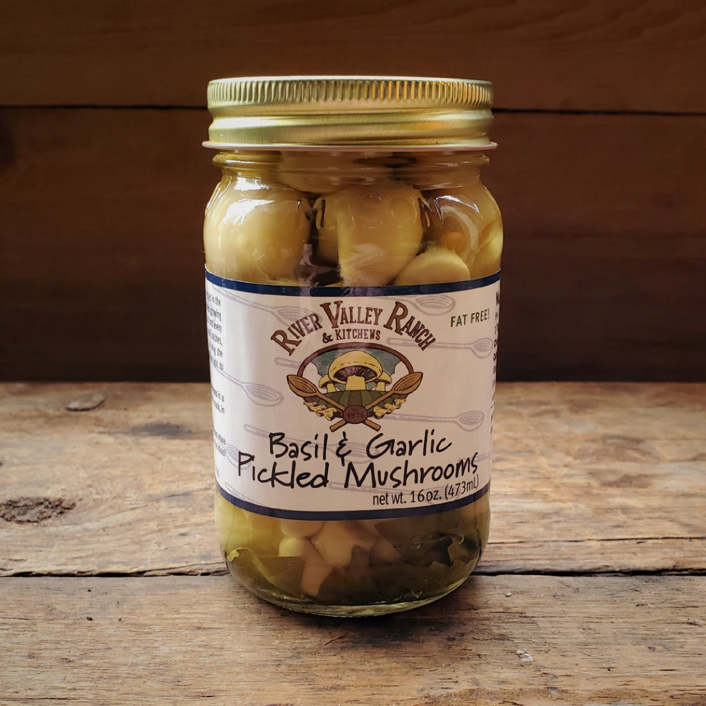 Basil Garlic Pickled Mushrooms 16oz