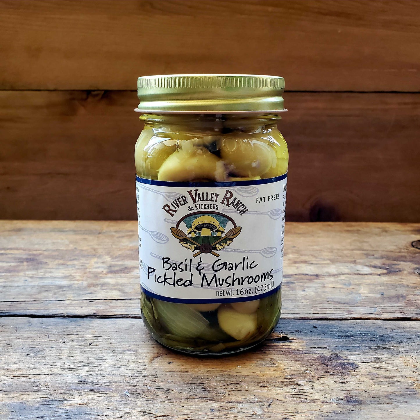 Basil Garlic Pickled Mushrooms 16oz