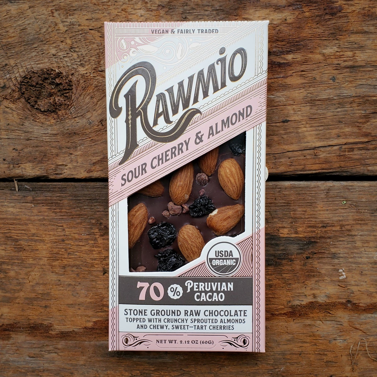 Raw Chocolate Bark Sour Cherry and Almond- 2.12 oz