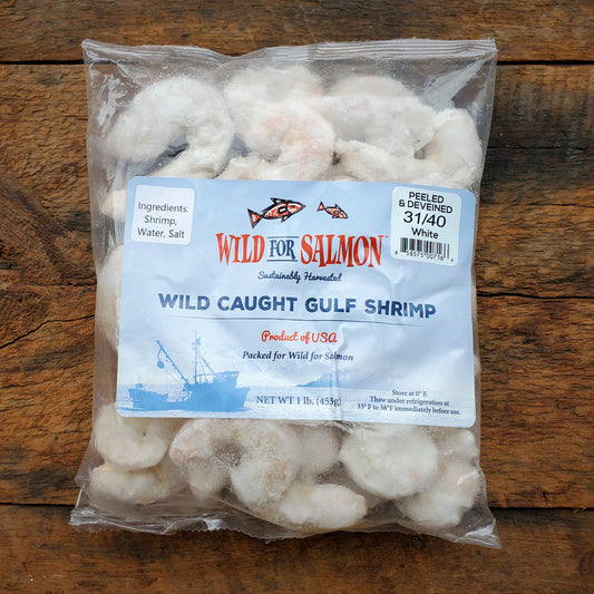 Frozen Large Wild Gulf Shrimp (peeled & deveined) - 1 lb